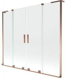 Mexen Velar L Duo, 2 szárnyas eltolható kádparaván 170 x 150 cm, 8mm átlátszó üveg, rózsaszín arany, 896-170-003-02-60 (896-170-003-02-60)
