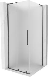 Mexen Velar L, zuhany sarok tolóajtóval 90 x 90 cm, 8 mm-es matt üveg, polírozott grafit, 871-090-090-33-66 (871-090-090-33-66)