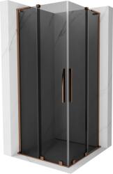 Mexen Velar L Duo, zuhanykabin tolóajtóval 80 x 80 cm, 8mm szürke üveg, rózsaszín arany, 871-080-080-02-43-60 (871-080-080-02-43-60)