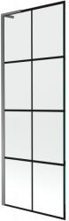 Mexen Next L, 1 szárnyas kádparaván 70 x 150 cm, 6mm átlátszó üveg-fekete mintás, grafit profil, 895-070-000-03-77-95 (895-070-000-03-77-95)
