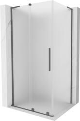 Mexen Velar L, tolóajtós zuhanykabin 100 x 90 cm, 8 mm-es mattüveg, polírozott grafit, 871-100-090-33-95 (871-100-090-33-95)