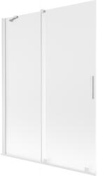 Mexen Velar, 2 szárnyas eltolható kádparaván 130 x 150 cm, 8 mm mattüveg, fehér matt, 896-130-000-31-20 (896-130-000-31-20)