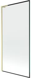 Mexen Next L, 1 szárnyú kádparaván 90 x 150 cm, 6mm átlátszó üveg-fekete mintás, arany matt profil, 895-090-000-03-70-55 (895-090-000-03-70-55)