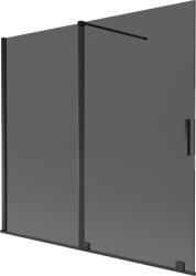 Mexen Velar, 2 szárnyas eltolható kádparaván 170 x 150 cm, 8mm szürke üveg, fekete matt, 896-170-000-41-70 (896-170-000-41-70)