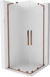 Mexen Velar L Duo, zuhanykabin tolóajtóval 80 x 80 cm, 8 mm-es matt üveg, rózsaszín arany, 871-080-080-02-33-60 (871-080-080-02-33-60)