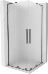 Mexen Velar L Duo, tolóajtós zuhanykabin 90 x 90 cm, 8 mm-es mattüveg, polírozott grafit, 871-090-090-02-33-95 (871-090-090-02-33-95)