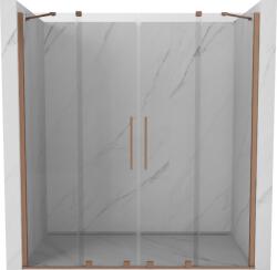 Mexen Velar Duo, nyitható tolóajtó 180x200 cm, 8mm átlátszó üveg, rézmatt, 871-180-000-02-65 (871-180-000-02-65)