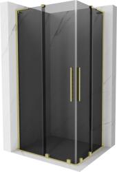 Mexen Velar L Duo, zuhanykabin tolóajtóval 90 x 80 cm, 8mm szürke üveg, arany matt, 871-090-080-02-43-55 (871-090-080-02-43-55)