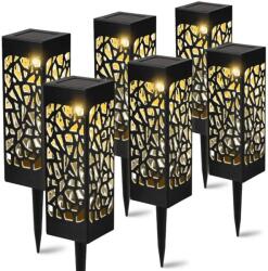 Hurtnet 6 db-os napelemes LED lámpa szett, modern fénynyommal, IP44, 29 cm (3011)