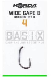 Korda Basix Barbless Wide Gape Hook szakáll nélküli pontyozó horog 4 (KBX005)