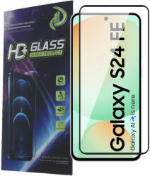 Samsung Galaxy S24 FE 5G üvegfólia, tempered glass, előlapi, 9D, edzett, hajlított, fekete kerettel (újjlenyomat olvasóval működik)