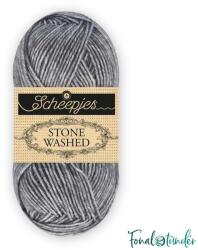 Scheepjes Stone Washed 852 Graphite - szürke pamut keverék fonal