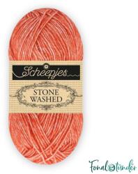 Scheepjes Stone Washed 843 Realgar Red - piros pamut keverék fonal