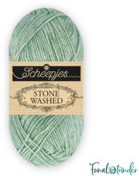 Scheepjes Stone Washed 848 Soft Epidote - zöld pamut keverék fonal