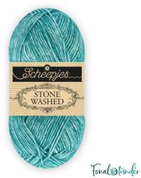 Scheepjes Stone Washed 849 Bright Actinolite - zöld pamut keverék fonal