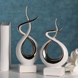 Infinity exkluzív fehér és ezüst színű kerámia szobor