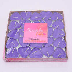  Lila Szív Formájú Alacsony Teamécses