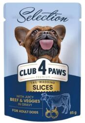 CLUB 4 PAWS CLUB 4 PAWS Premium Plus Selection, XS-S, Vită și Legume, plic hrană umedă câini, (în sos), 85g x 12