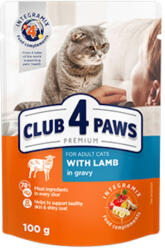 CLUB 4 PAWS CLUB 4 PAWS Premium, Miel, hrană umedă pisici, (în sos) CLUB 4 PAWS Premium, Miel, plic hrană umedă pisici, (în sos), bax, 100g x 24buc