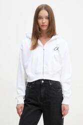 Calvin Klein pamut melegítőfelső fehér, női, nyomott mintás, kapucnis, J20J224440 - fehér L