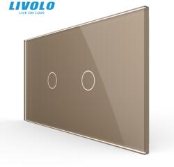 LIVOLO Panou Livolo intrerupator 2 x simplu pentru doza 4M, auriu (VL-P901.1-4A)