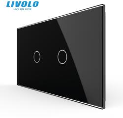 LIVOLO Panou Livolo intrerupator 2 x simplu pentru doza 4M, negru (VL-P901.1-4B)