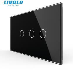 LIVOLO Panou Livolo intrerupator simplu + dublu pentru doza 4M, negru (VL-P901.2-4B)