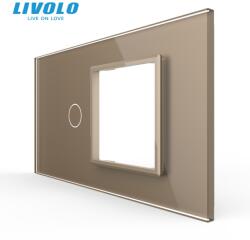LIVOLO Panou Livolo pentru intrerupator simplu + Rama Livolo simpla 4M, auriu (VL-P901.E-4A)