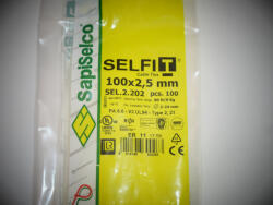 SapiSelco Kábelkötegelő, 100x2, 5 Natúr gyorskötöző - ERŐS, tartós SapiSelco SELFIT iparilag is minősített kötegelő 100 db/csomag [SEL. 2.202]