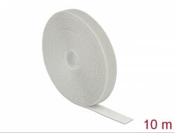 Delock Tépőzáras gyorskötöző Delock (VELCRO szalag) vágható szürke 10m x 20mm [18281]