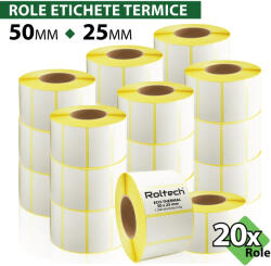 ROLTECH Rola etichete termice ROLTECH | 58x43mm | 1000 et. /rola | tub 40mm | 20 role/pachet - shop - 269,00 RON