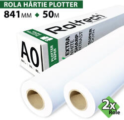 ROLTECH Rola Hartie Plotter A0 ROLTECH | 841mm x 50m | 80 gr/m2 | 2 role/pachet