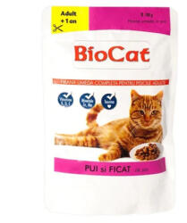 BIOCAT Hrana umeda pentru pisici Biocat cu pui ficat in sos 100 gr