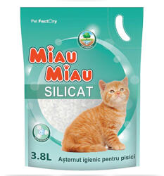 MiauMiau Asternut igienic pentru pisici Miau Miau Silicat 3, 8L