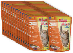 MIAU MIAU Set 24 plicuri x 100 gr Hrana umeda pentru pisici Miau Miau cu pui ficat in sos