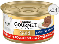 Gourmet Set 24 x 85 gr Hrana umeda pentru pisici Gourmet Gold Mousse cu vita