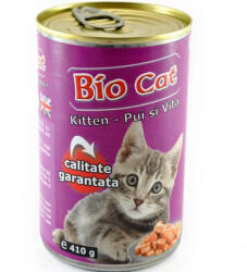 BIOCAT Hrana umeda pentru pisici Biocat Kitten cu pui vita 410 gr