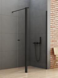 NEW TRENDY New Soleo Black perete cabină de duș walk-in 100 cm negru mat/sticla transparentă K-0784 (K0784)