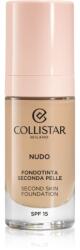 Collistar NUDO Second Skin Foundation SPF 15 озаряващ хидратиращ фон дьо тен с изглаждащ ефект цвят 2N Beige 30ml