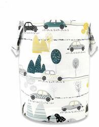 MimiNu Cutie depozitare jucarii, MimiNu, Din bumbac certificat Oeko Tex Standard 100, Cu manere, 50x35 cm, Childrens Journey Grey (6426972005296) - babyneeds