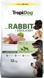 TropiDog TROPIDOG Premium felnőtt közepes és nagytestű fajták nyúlban és rizsben gazdag 12kg