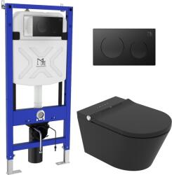 Major&Maker Black Pearl + Coral Black zuhanyzó wc kerettel függő perem nélkül fekete 4030FS200302B (4030FS200302B)