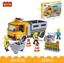 COGO City Builder piacvezető építőjátékokkal kompatibilis szett - Útkarbantartó autó minifigurákkal (263 db)