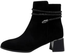 Epica Botine dama, Epica, K3K350091-01-I-Negru, elegant, piele intoarsa, cu toc, negru (Marime: 38)