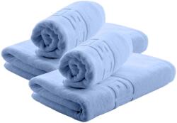 Ralex Set 4 prosoape baie 2 de corp 70x140 cm si 2 de fata 50x90 cm Bumbac 100%, Greek Border 500 grame/mp, Bleu Prosop