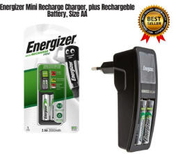Energizer mini töltő+2db 2000mAh 1, 2V NiMh HR6 AA ceruza tölthető elem 638577 (Energizer-mini)