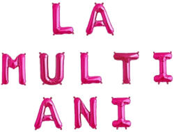 Balloons4party Set baloane folie La Multi Ani 40Cm roz