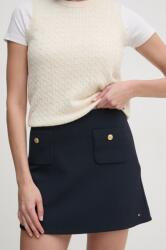Tommy Hilfiger szoknya sötétkék, mini, harang alakú, WW0WW44994 - sötétkék 36