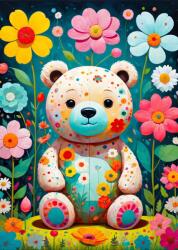 Enjoy - Puzzle Ursuleț cu flori - 1 000 piese Puzzle