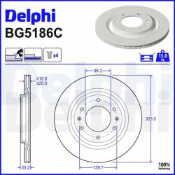 DELPHI Disc frana DELPHI BG5186C (BG5186C) - automobilus